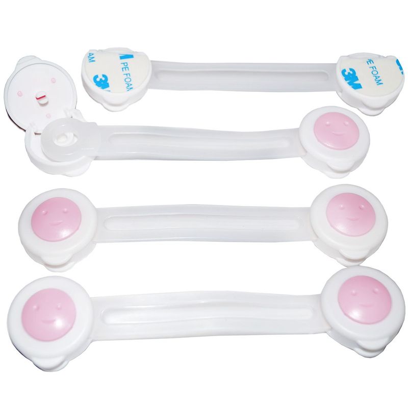 ENFANT'ASY - Seguro protector cajones puertas cerradura x4 Rosa