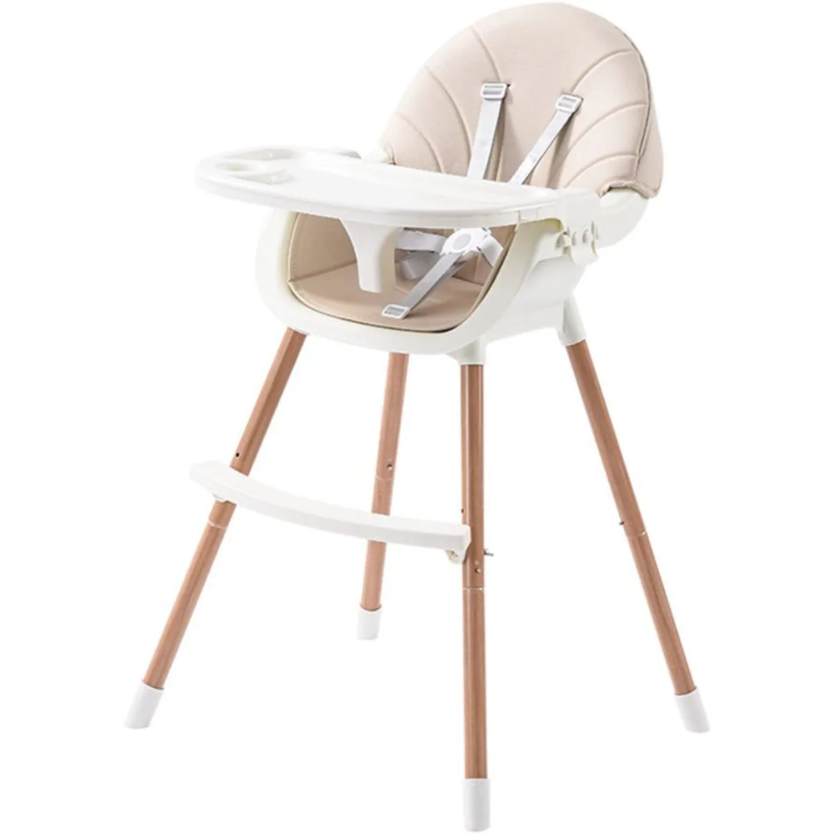 ENFANTASY - Silla comedor trona bebé doble altura doble bandeja BEIGE