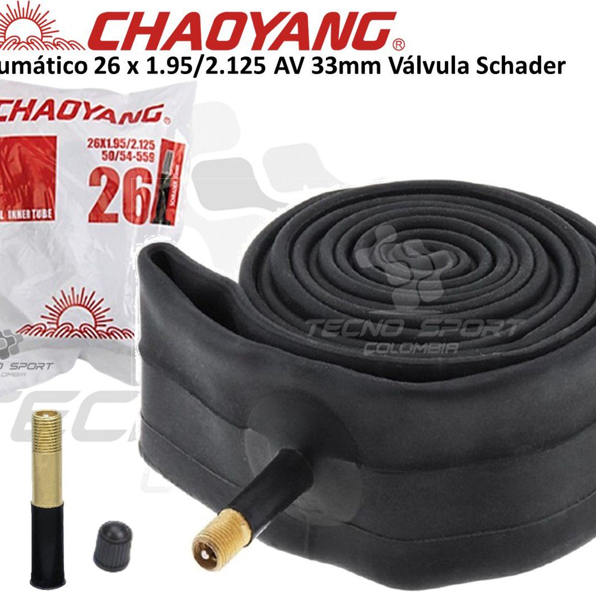 CHAOYANG - Neumático Bicicleta 26x1952125 Chaoyang Valvula 33mm Scha