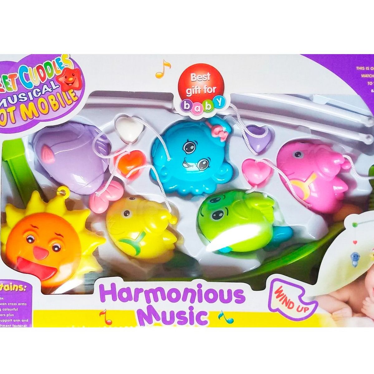 DAYOSHOP - Móvil Musical Cuerda Cuna Bebe Diseño Animales Baby Shower