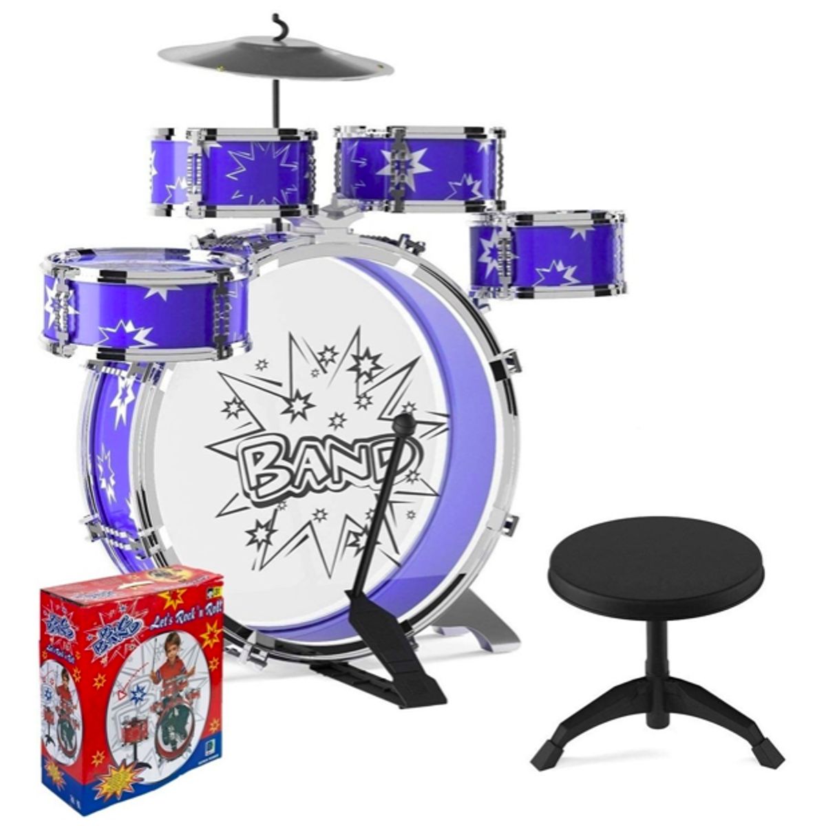 STALION - Batería Juguete Musical Niños 5 Tambores Original Big Band
