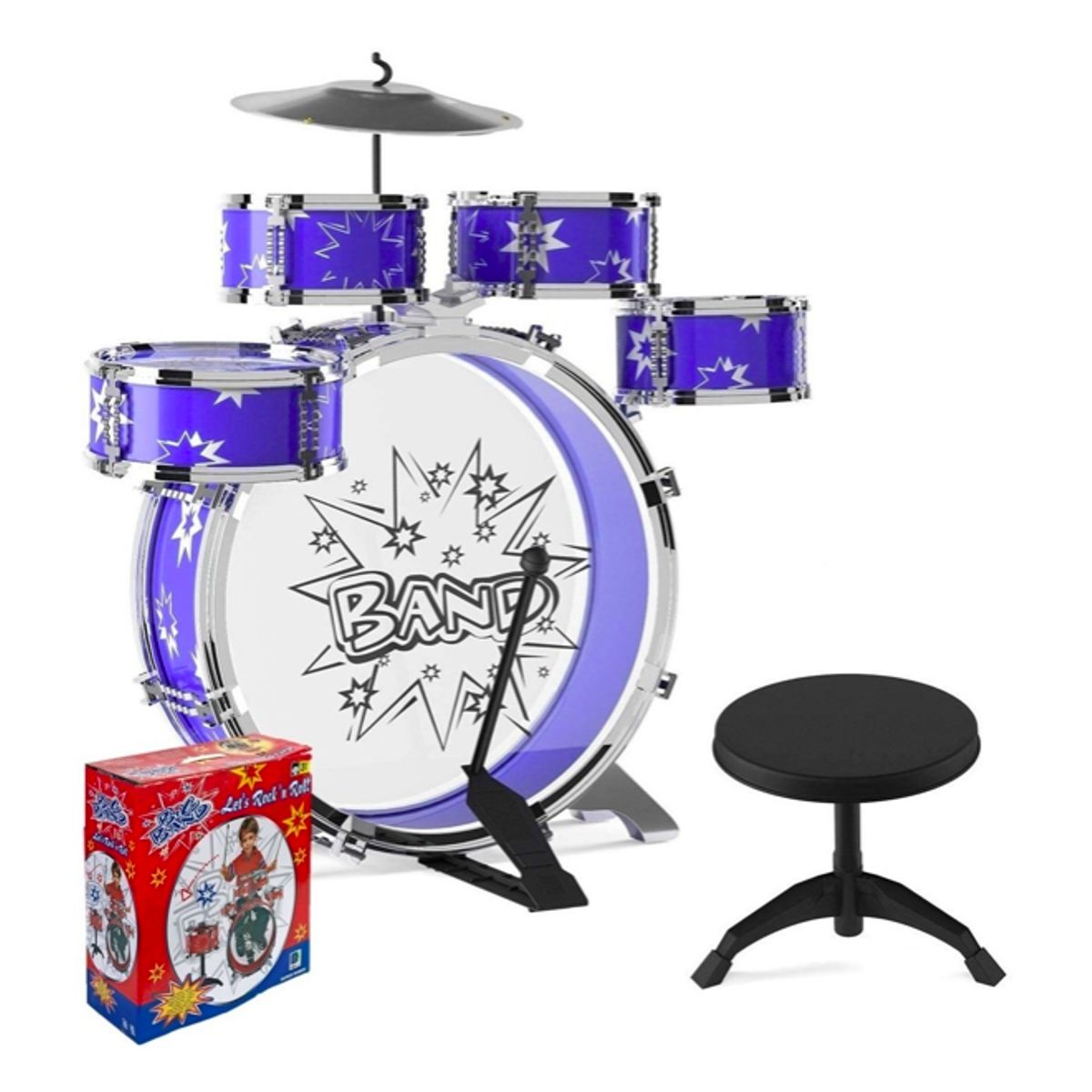 STALION - Batería Juguete Musical Niños 5 Tambores Original Big Band