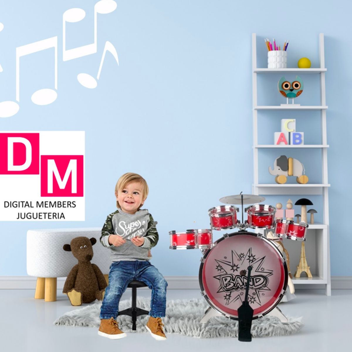 STALION - Batería Juguete Musical Niños 5 Tambores Original Big Band