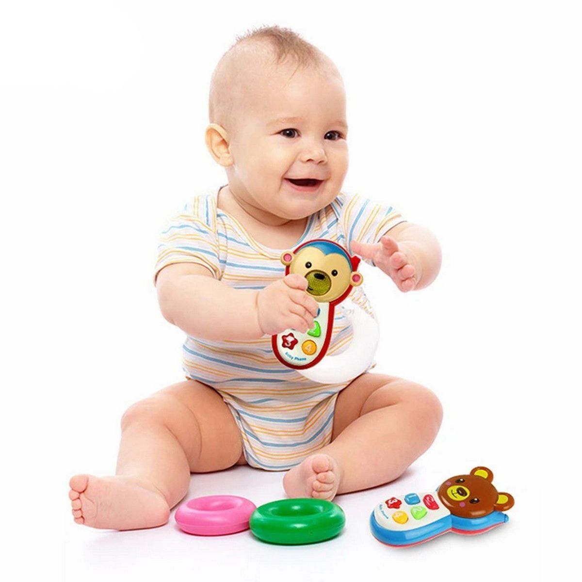 DAYOSHOP - Teléfono Celular Juguete Musical Mono Bebe Niños