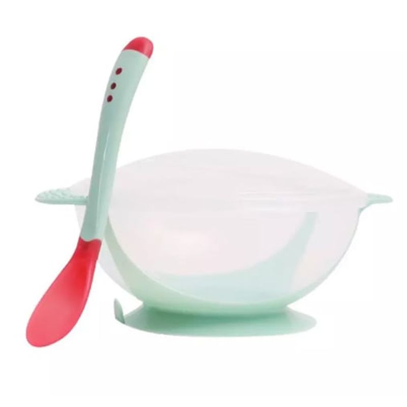 ENFANT'ASY - Bowl plato con  tapa y cuchara Agua Marina