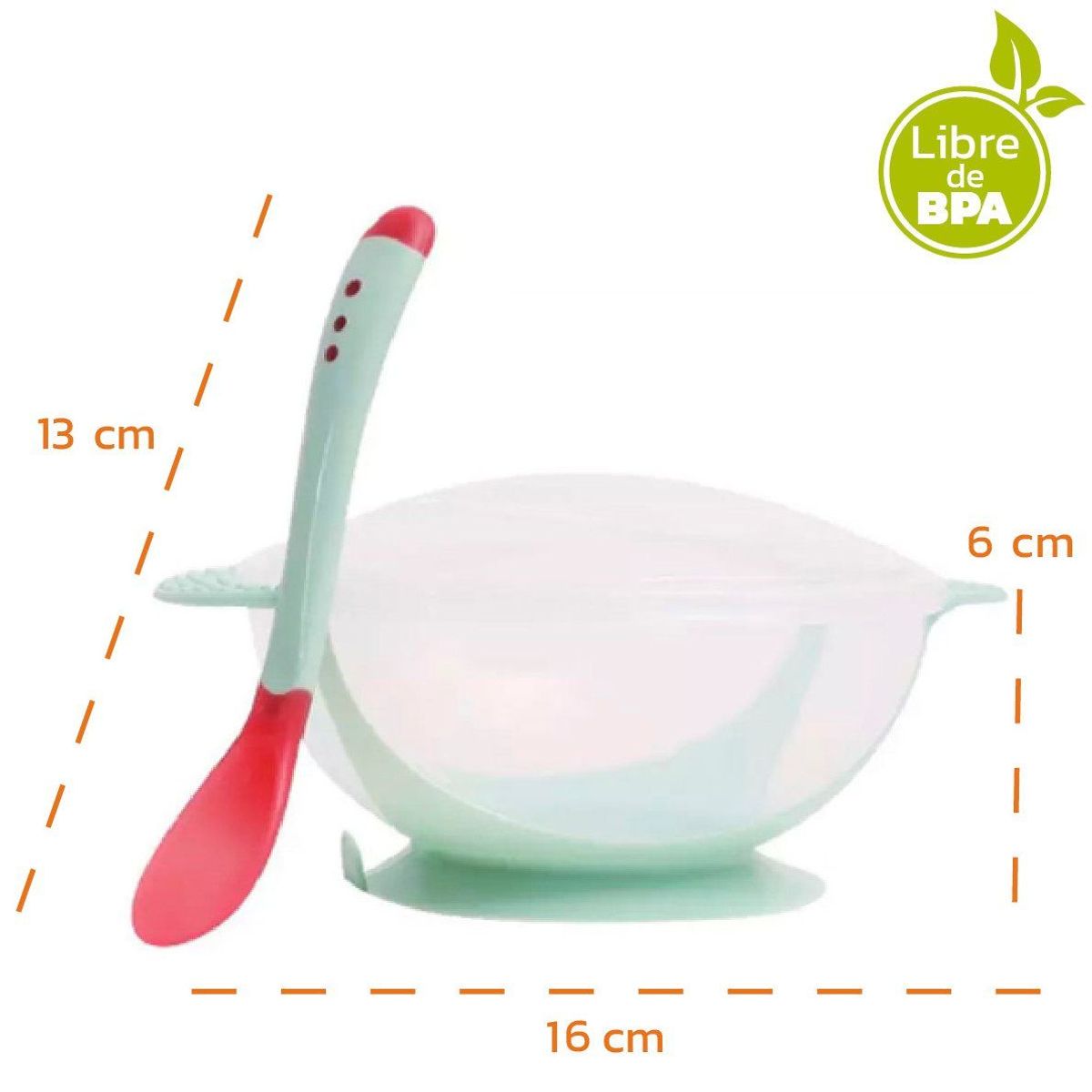ENFANTASY - Bowl plato con  tapa y cuchara Agua Marina