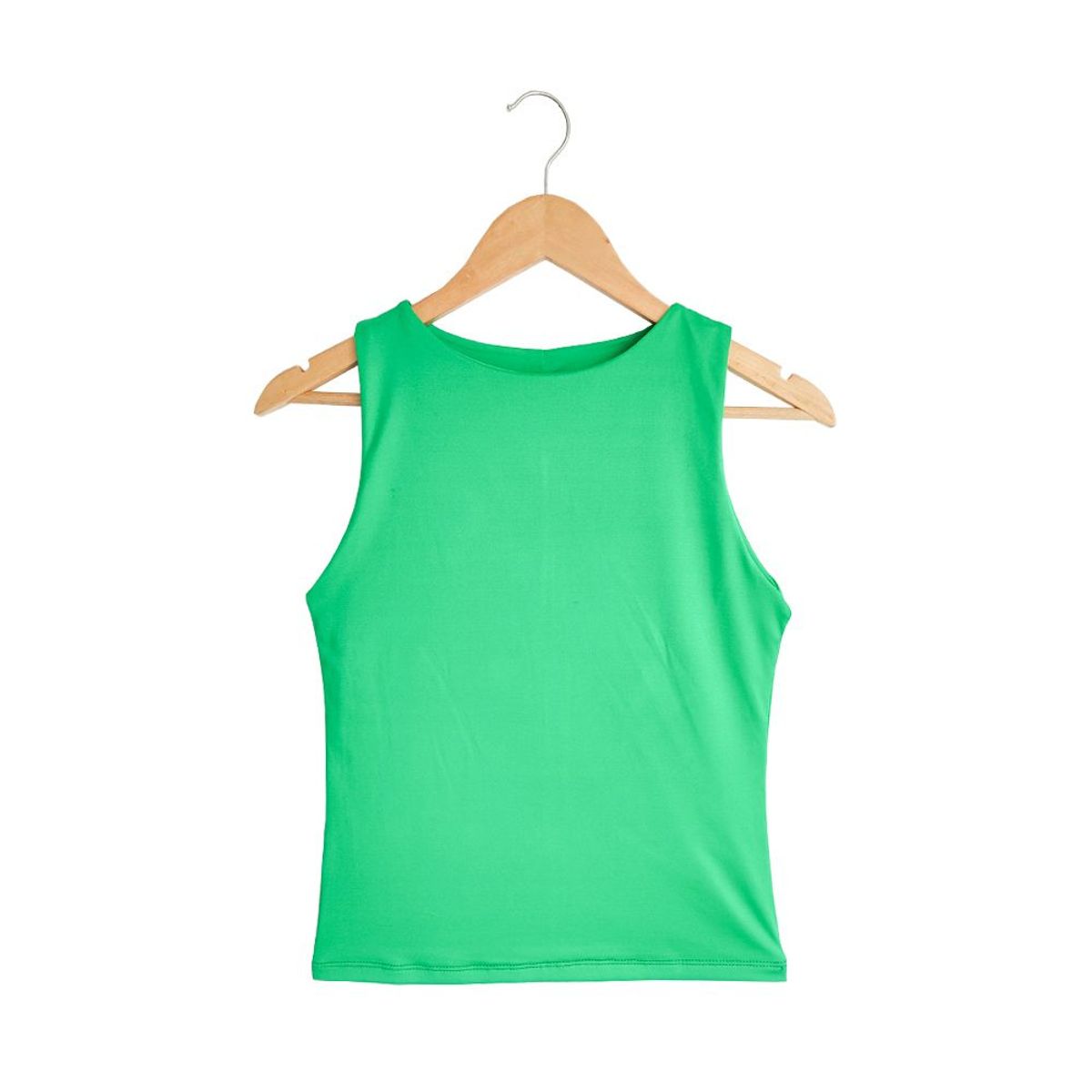 SYK - Blusa Crop Top Para Mujer Unicolor Licrado Verde