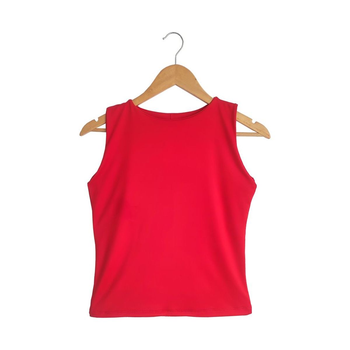 SYK - Blusa Crop Top Para Mujer Unicolor Licrado Rojo