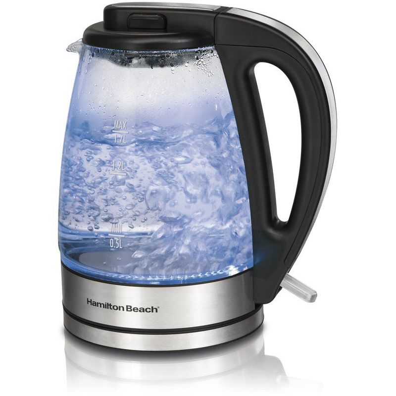 HAMILTON BEACH - Tetera de vidrio 1.7 lt hamilton beach 40865G transparente