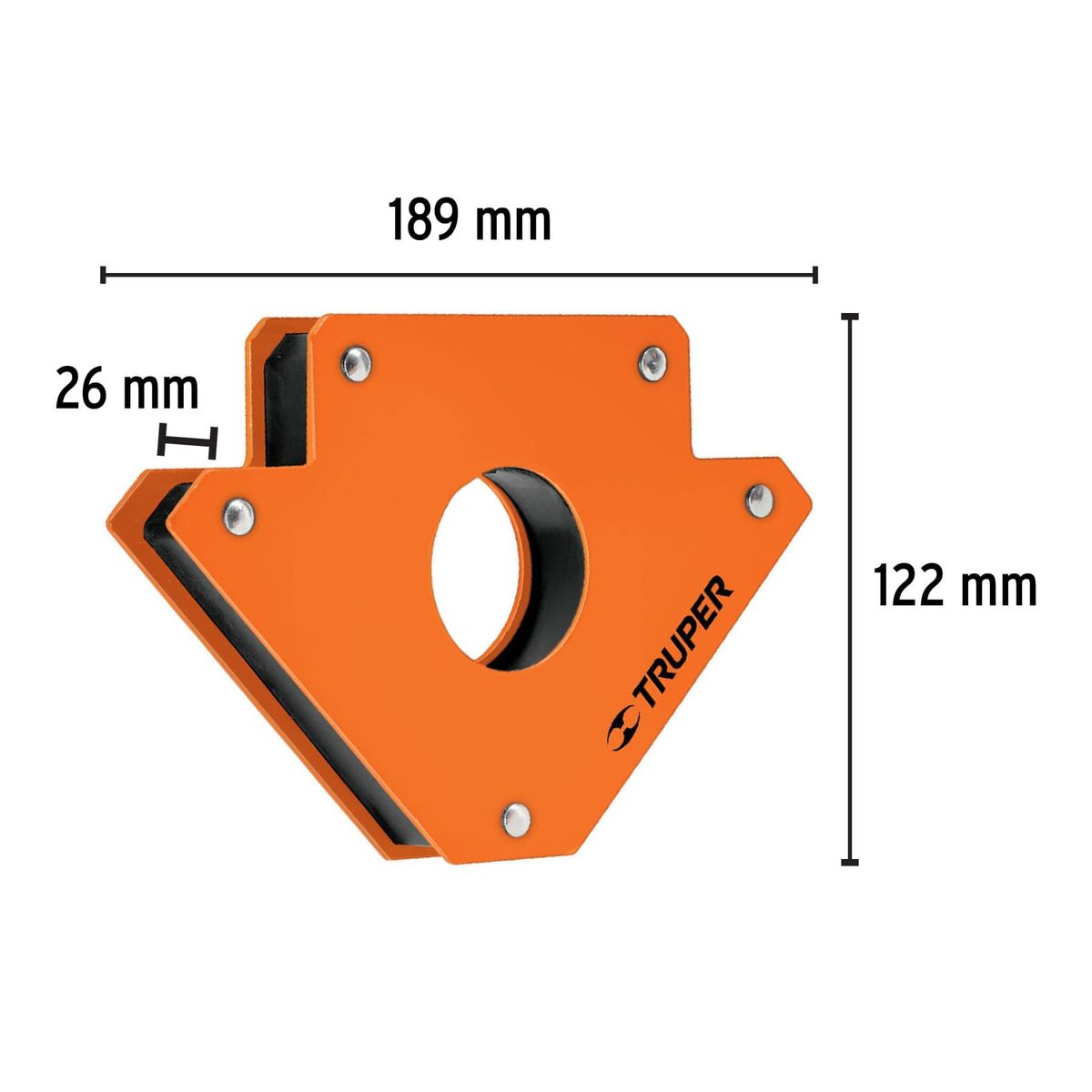 TRUPER - Escuadra magnética 5" para soldar, capacidad 34 kg, Truper