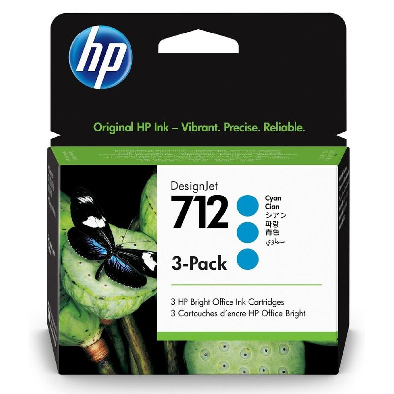 HP - Cartucho de Tinta Hp DesingJet 712 Cian Pack de 3 29ml