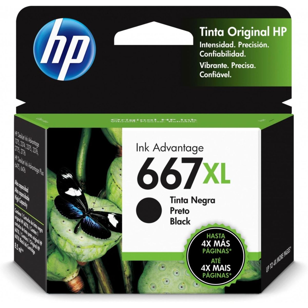 HP - Cartucho de Tinta Hp 667xl Negro de Alto Rendimiento Original
