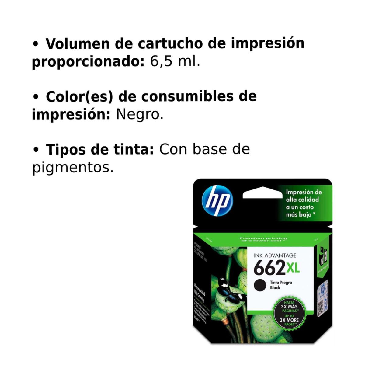 HP - Cartucho De Tinta Hp 662xl Negra