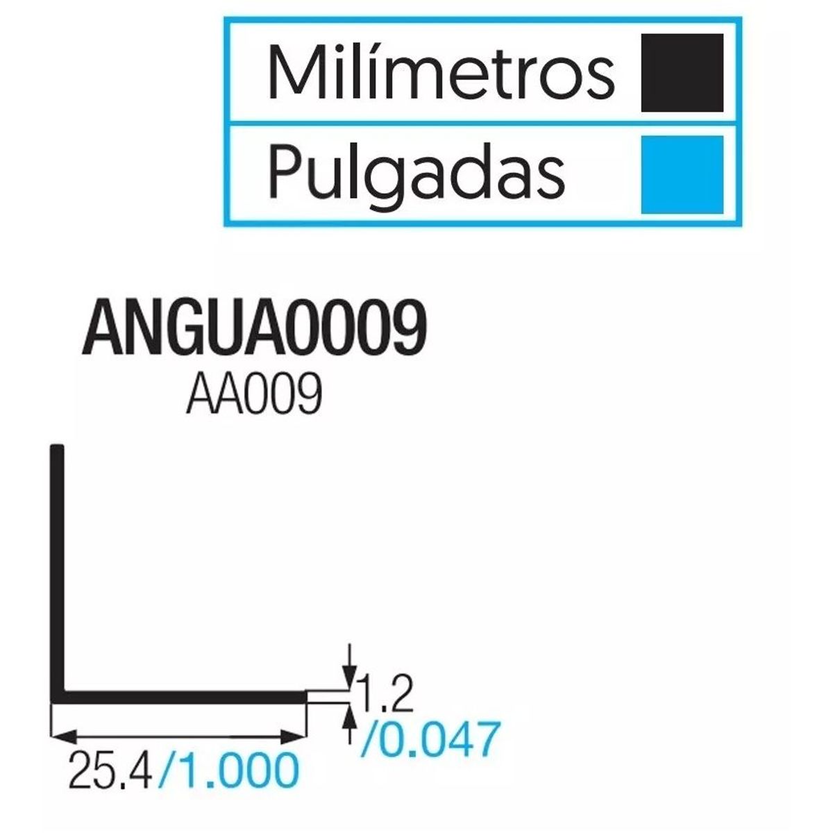 GENERICO - Angulo Aluminio 1 PuLG X 1mts X4 Und Natural
