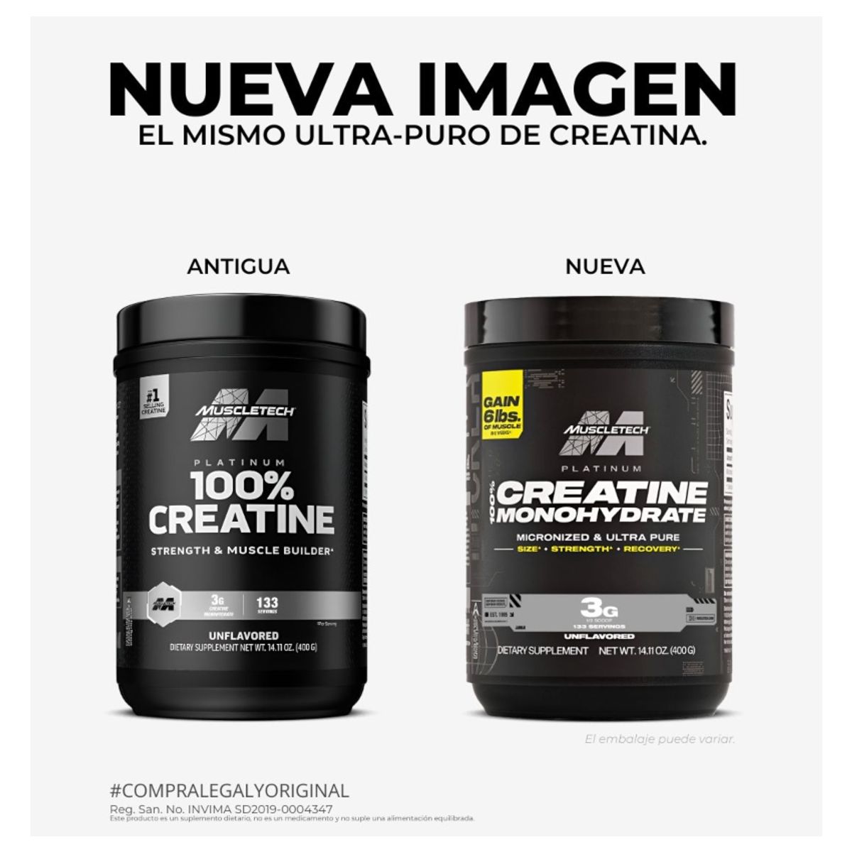MUSCLETECH - Platinum Creatine - Unflavored - 400 GR