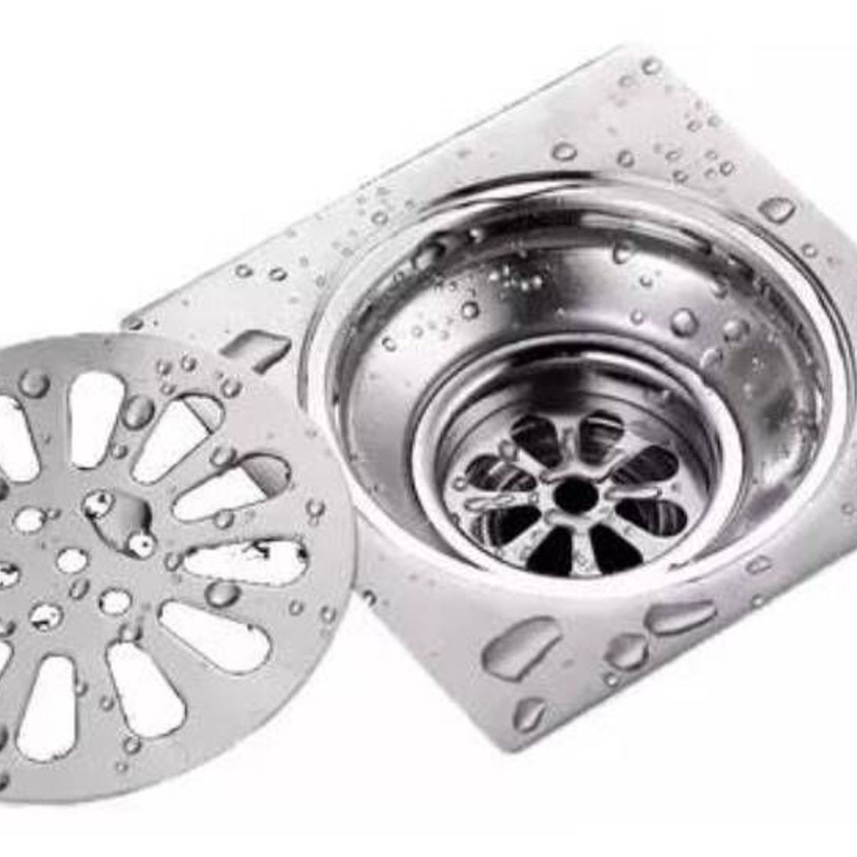 GENERICO - Rejilla Acero Sifón De Piso Loto Para Baño 3 X 1 1/2