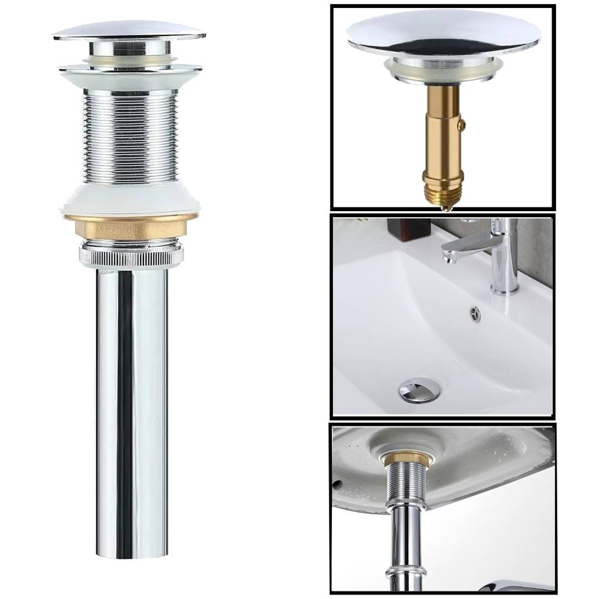 GENERICO - Desagüe De Push De Lujo Para Lavamanos -standar De 1 1/4