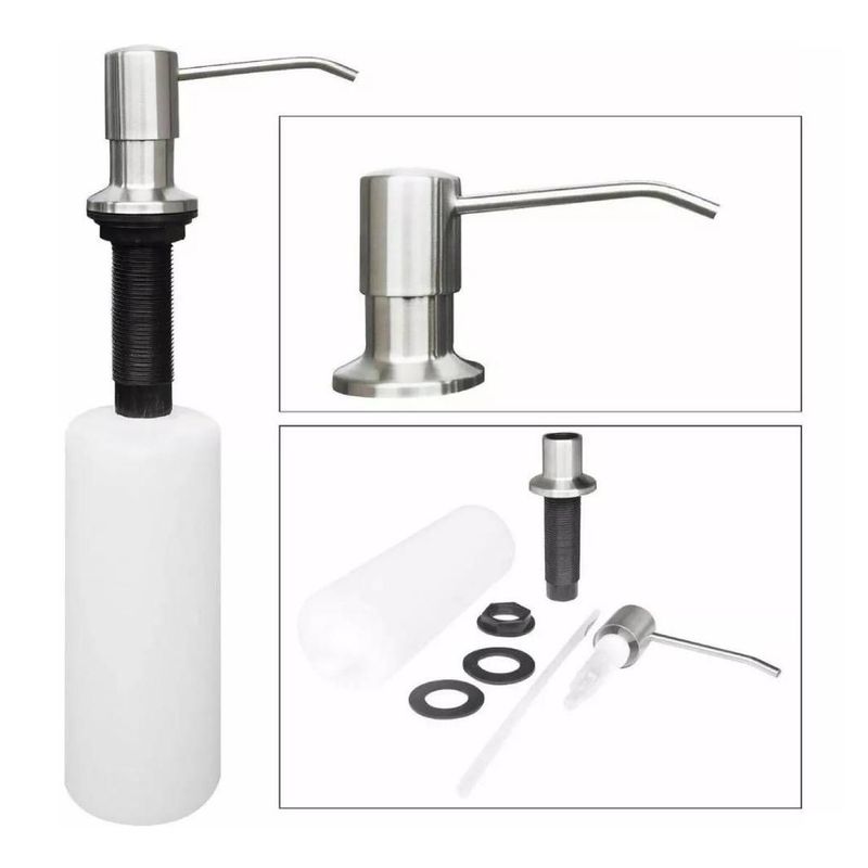 GENERICO - Dispensador Jabón 500ml Pico Acero Cuerpo Abs Cocina