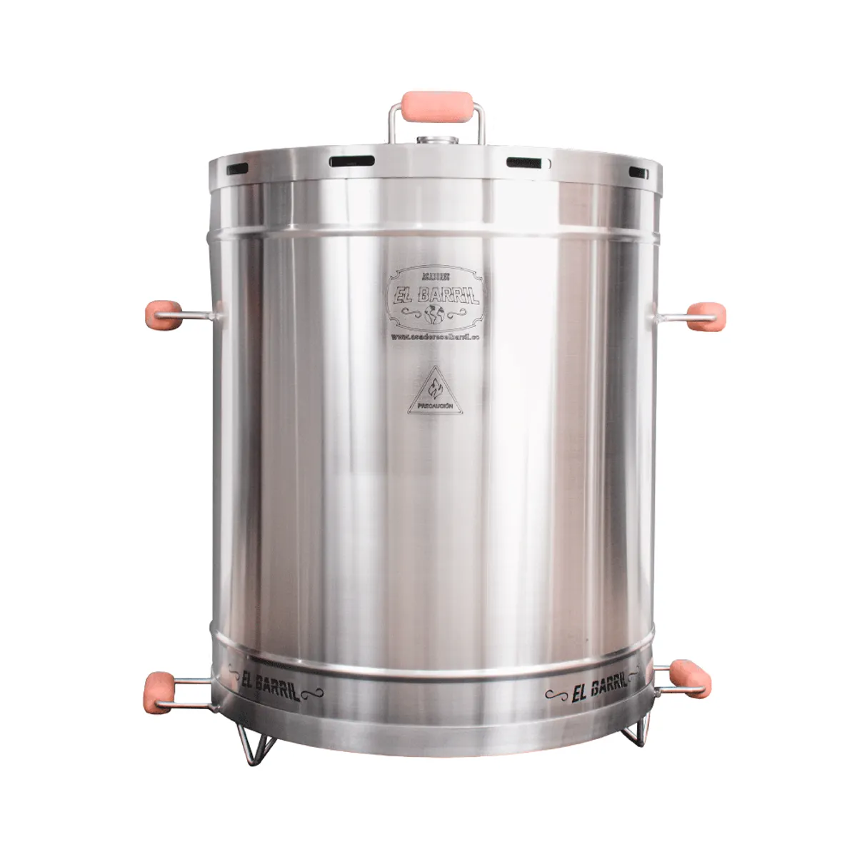 ASADORES EL BARRIL - Barril Acero Inox Grande Lite 100 Lbs Capacidad para 60 personas y mas