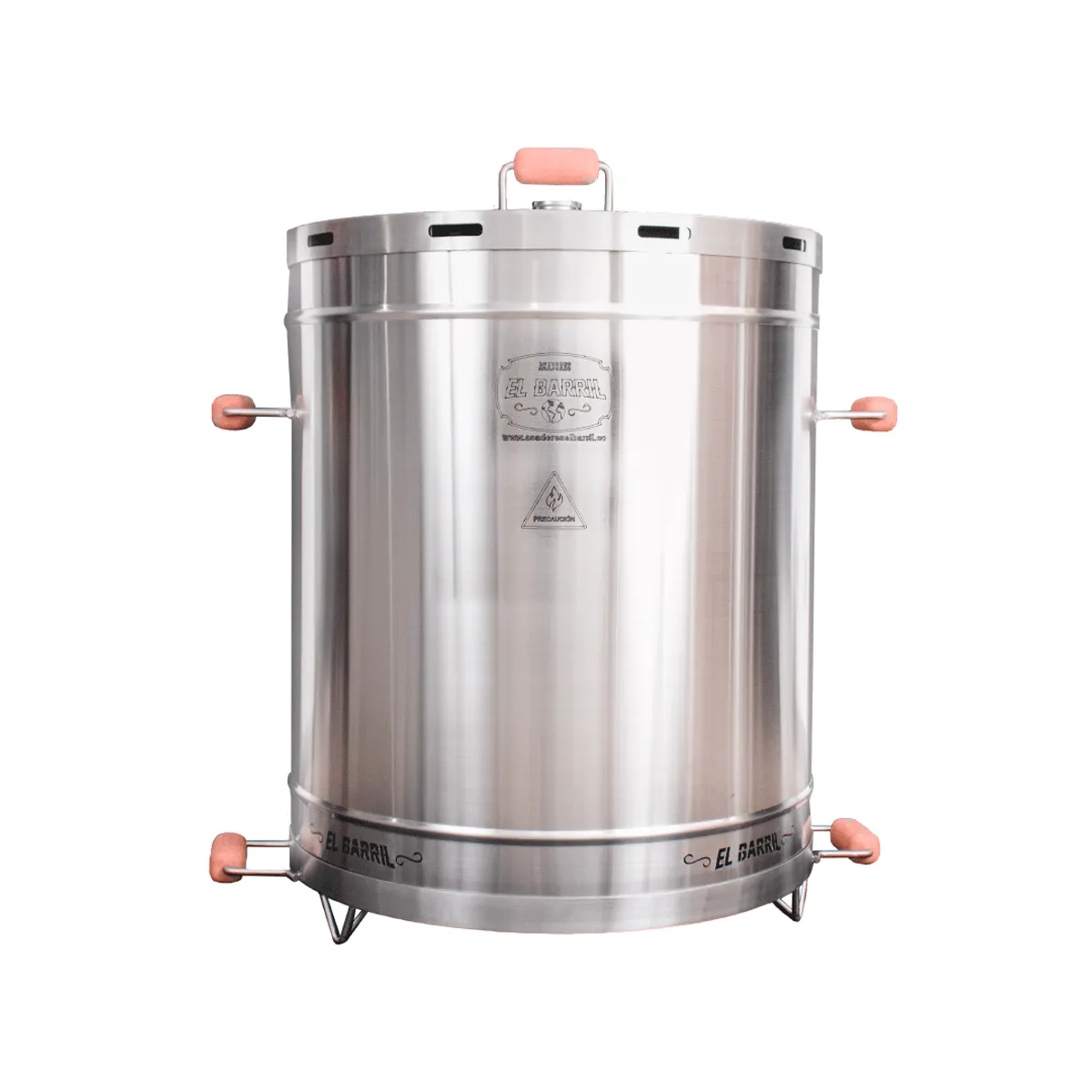 ASADORES EL BARRIL - Barril Acero Inox Grande Lite 100 Lbs Capacidad para 60 personas y mas