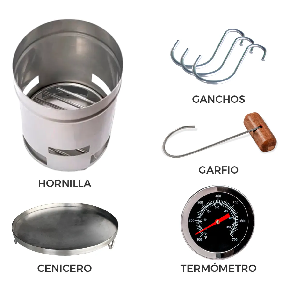 ASADORES EL BARRIL - Barril Acero Inox Grande Lite 100 Lbs Capacidad para 60 personas y mas