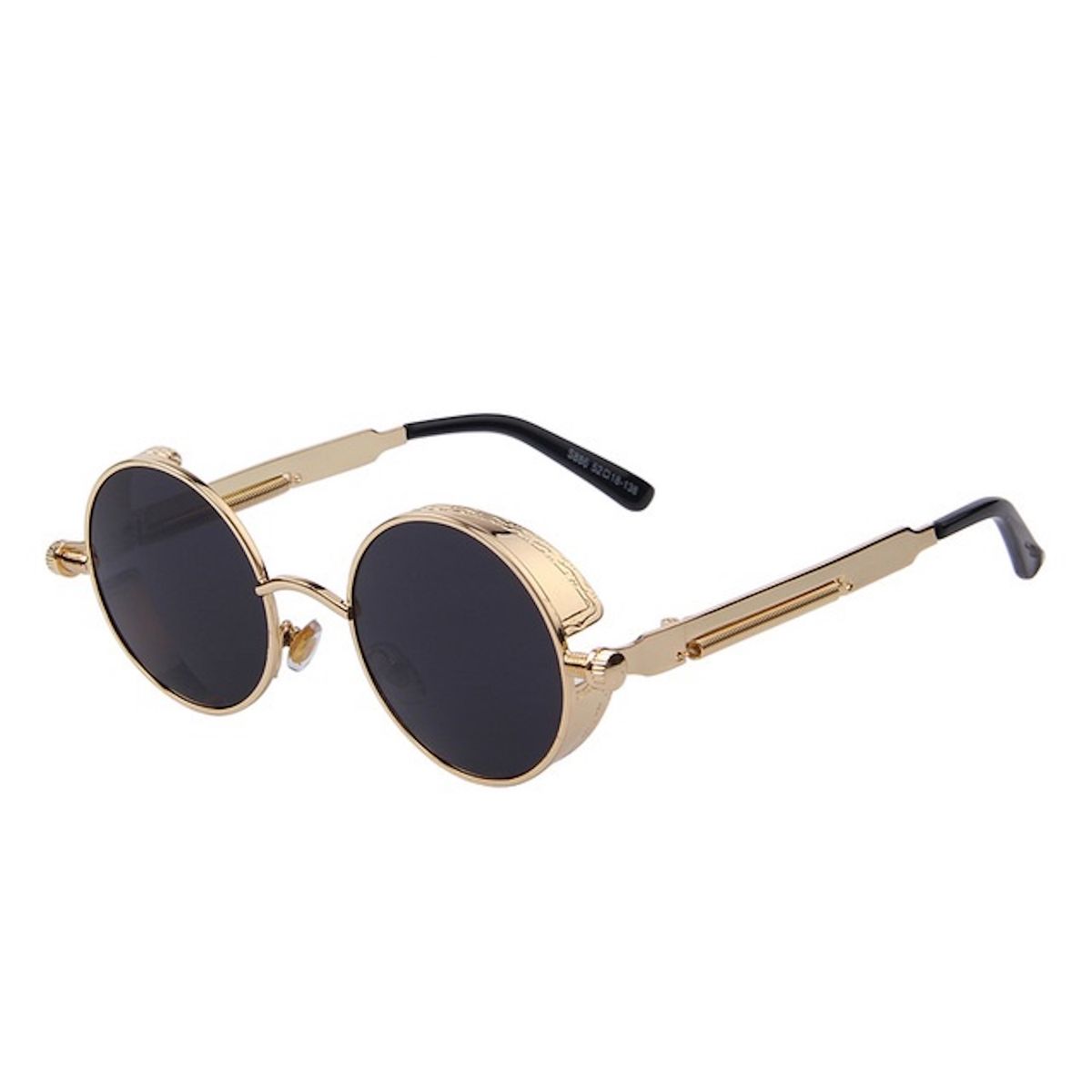 UBMD - Gafas De Sol Goticas Vintage UV400 Negro Dorado