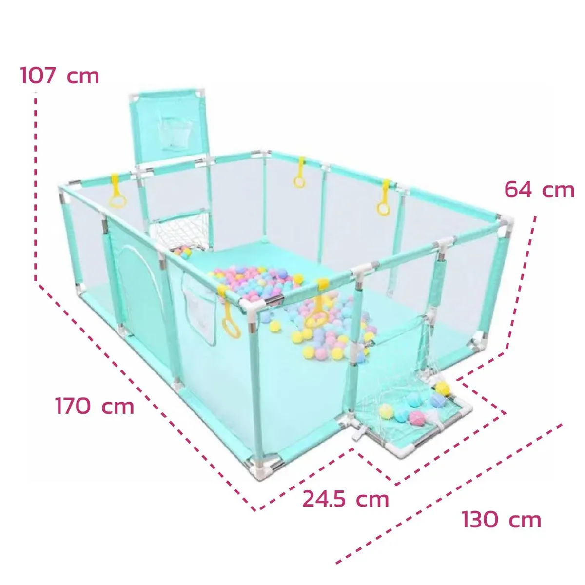 ENFANT'ASY - Corral De Juegos Para Bebes Con Canchas 170 x 130