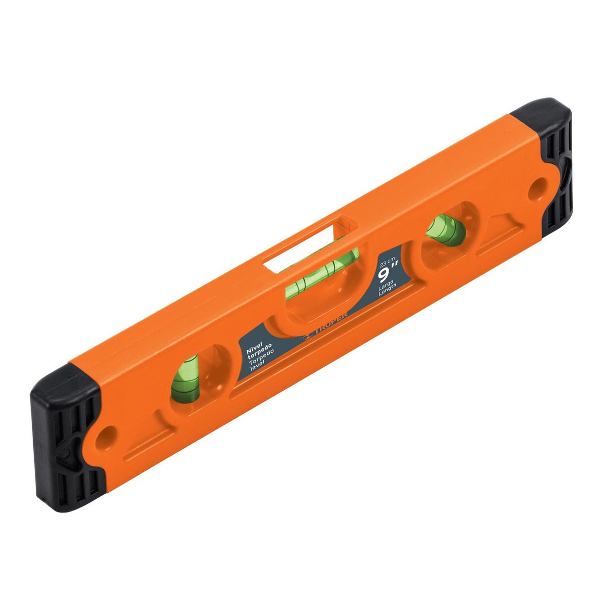 TRUPER - Nivel torpedo de 9 magnético cuerpo de ABS Truper