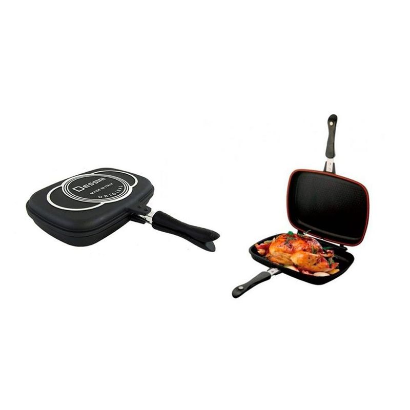 DESSINI - Sarten Doble Parrilla Antiadherente De 32 Cm Dessini Italia