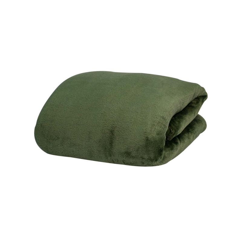 REALTEX - Cobija Flaneel Unicolor Doble Verde