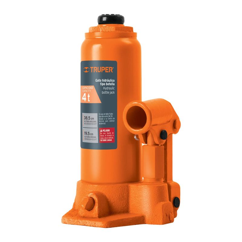 TRUPER - Gato hidráulico de botella de 4 Ton, Truper