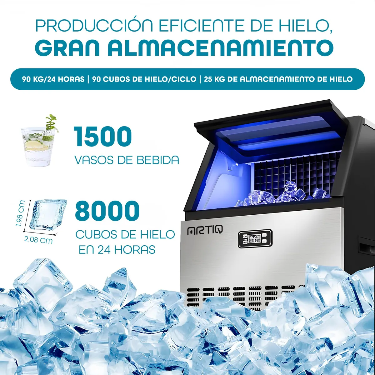 GENERICO - Maquina Fabricadora De Hielo Industrial Capacidad 90 Kg