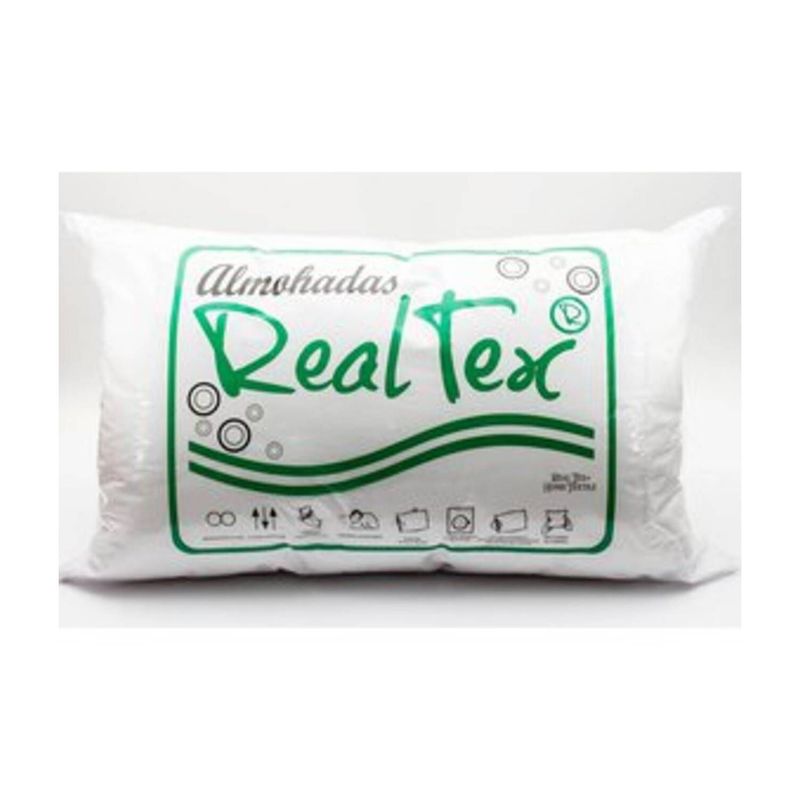 REALTEX - Almohada siliconada 60x40cm con cremallera -blanco