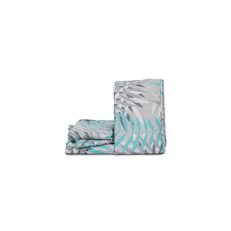 REALTEX - Juego de sabana microfibra doble ramas gris