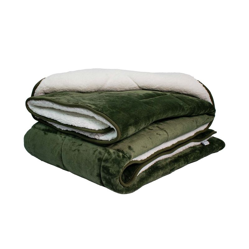 REALTEX - Cobija Flannel Borrego Unicolor King