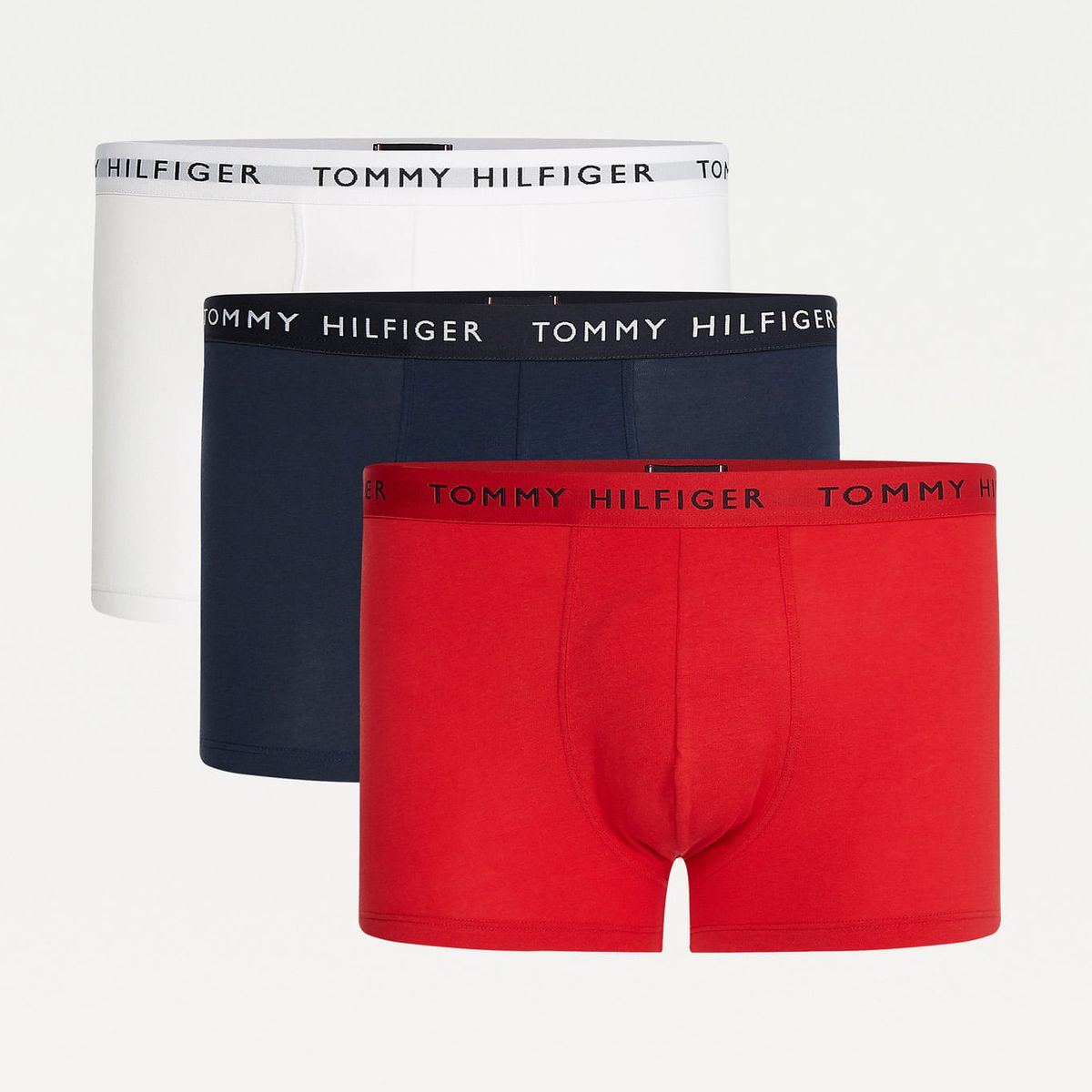 TOMMY HILFIGER - Pack De 3 Calzoncillos Trunk. Tommy Hilfiger Rojo