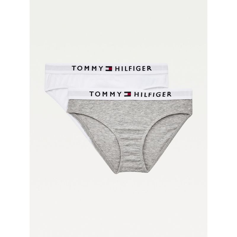 TOMMY HILFIGER - 2 Pack De 2 Panties Gris - Blanco Para Niña Tommy Hilfiger