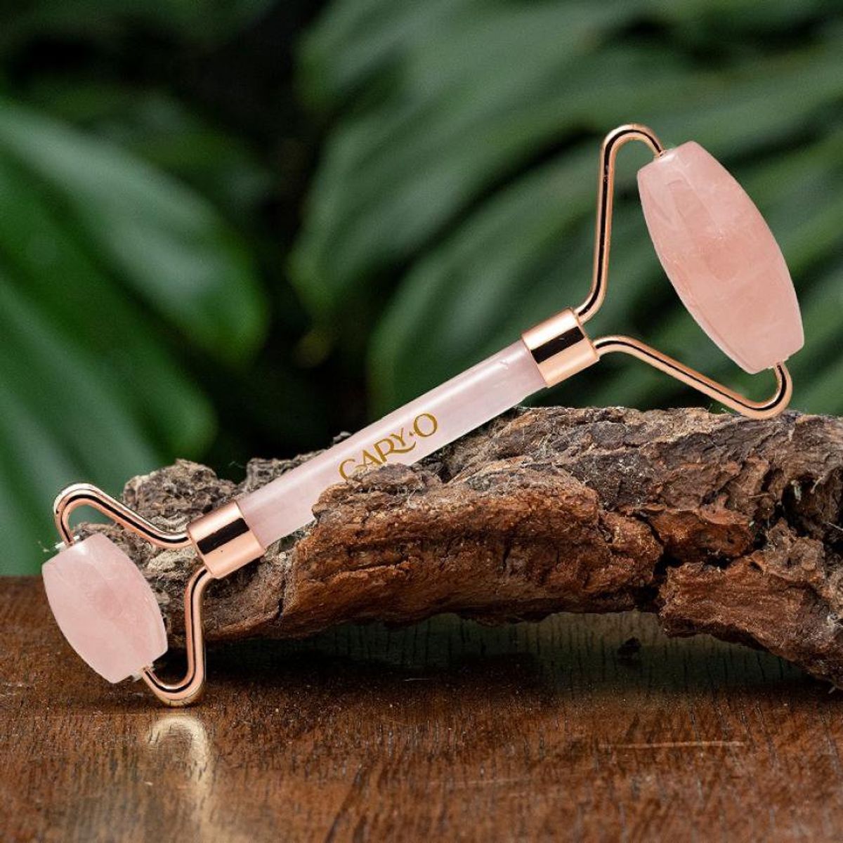 CARYO - Rodillo facial de cuarzo rosado