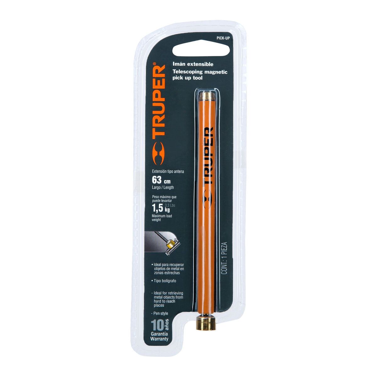 TRUPER - Imán extensible, flexible de acero con LED, 3 kg, Truper