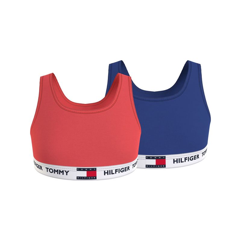 TOMMY HILFIGER - Pack De 2 Bralettes Tirantes Con Logo Niña Azul Tommy Hilfiger