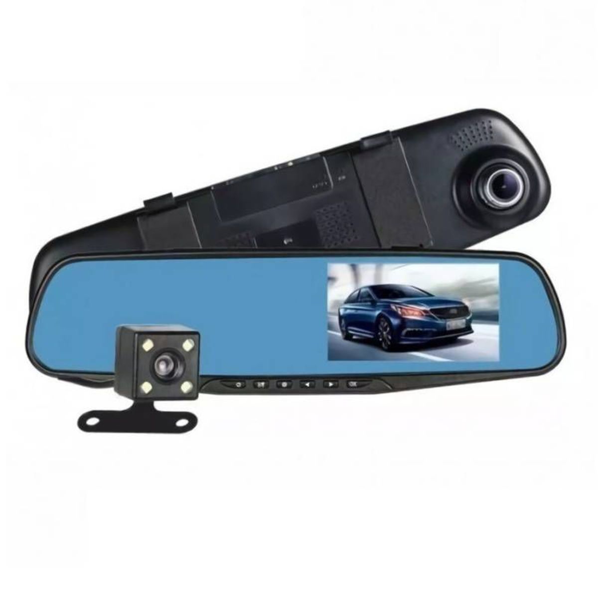 GENERICO - Cámara Dual Carro Espejo Retrovisor Dvr Reversa Sensor 43pl