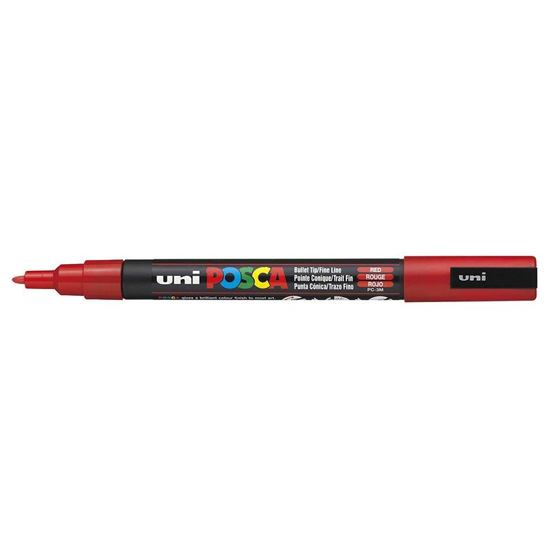POSCA - Marcador Gráfico Posca De Vinilo Punta Pc-3m Color Rojo