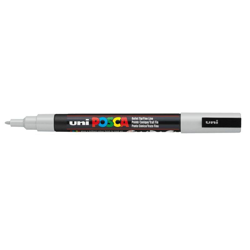 POSCA - Marcador Gráfico De Vinilo Posca Punta Pc-3m Plateado