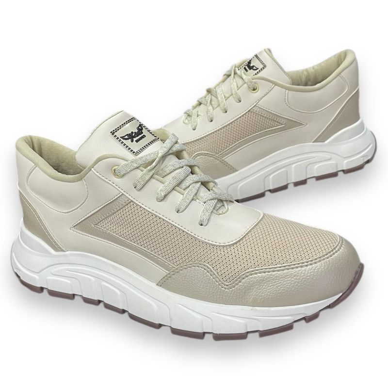 XIAN SHOES - Sneaker mujer top color oro