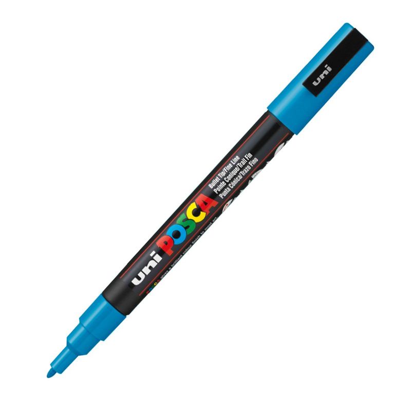POSCA - Marcador Gráfico De Vinilo Posca Pc-3m Azul Escarchado