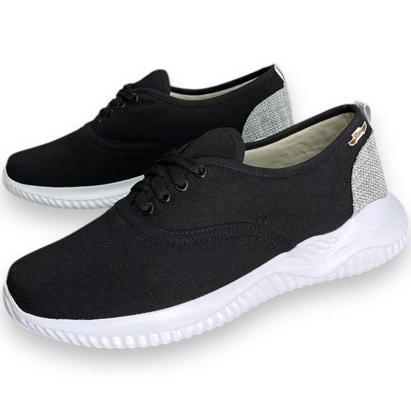 XIAN SHOES - tenis ULTRALIVIANOS hombre negro sesgo gris
