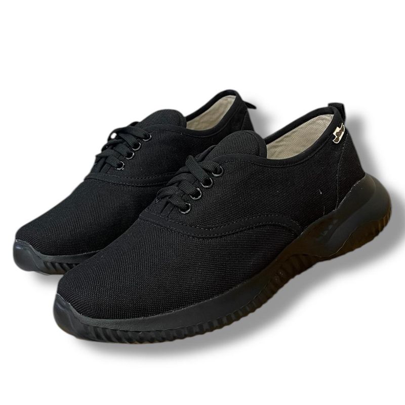 XIAN SHOES - Tenis ULTRALIVIANO hombre negro total suela negra 25