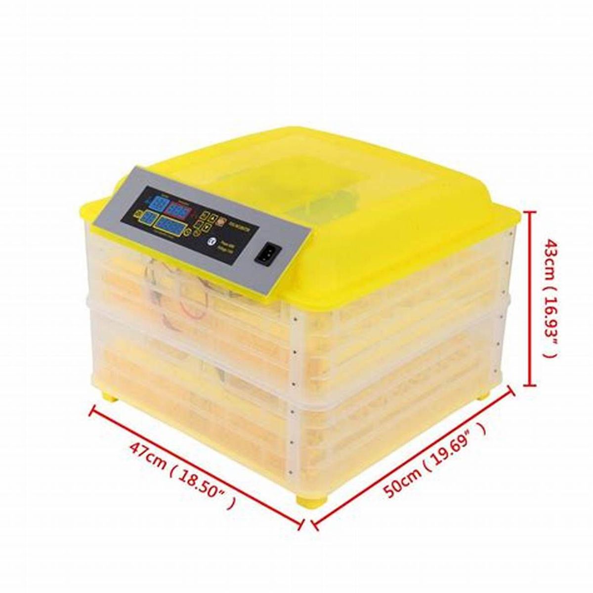 GENERICO - Incubadora 96 Huevos Volteo Automatico Hatcher Control Tapa Nacedora.