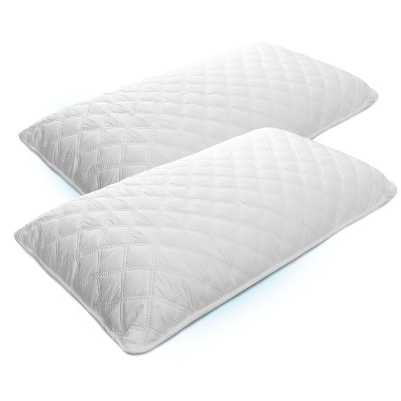 ENERGY PLUS - Set x 2 Almohadas largas Ultrasonido Fibra Silicon 50x90 cm