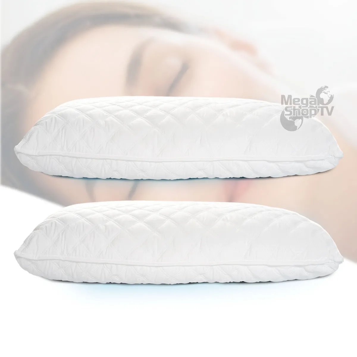 ENERGY PLUS - Set x 2 Almohadas largas Ultrasonido Fibra Silicon 50x90 cm